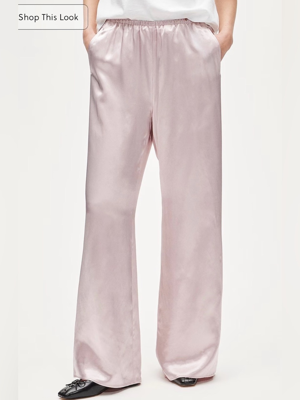 J.Crew Satin Lilac Elastic Waist pants